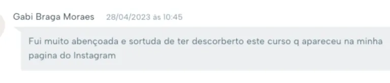 Depoimento de aluno