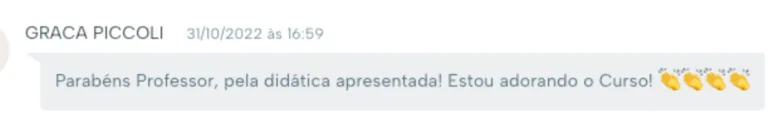 Depoimento de aluno