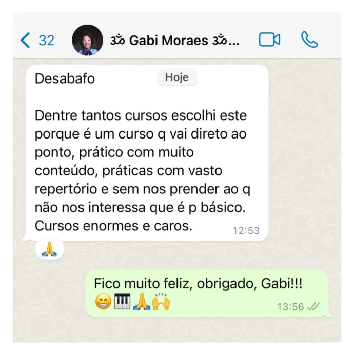 Depoimento de aluno
