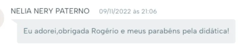 Depoimento de aluno